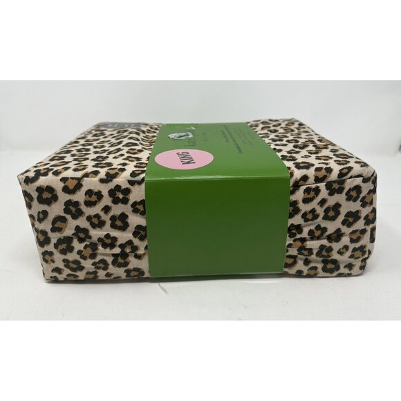 KATE SPADE LEOPARD FLORAL Animal Print Cotton KING 4 Piece Sheet Set NIB NEW - Picture 4 of 7